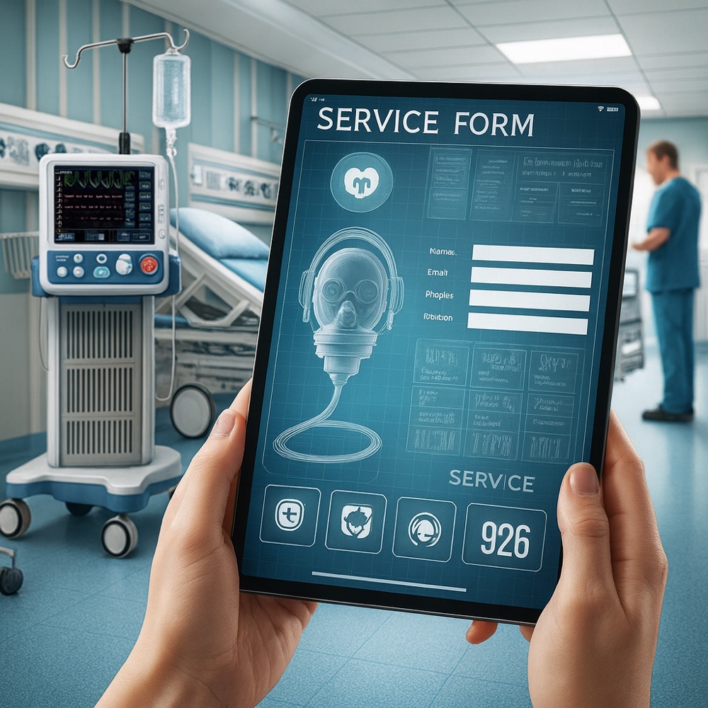 Mobile app replacing paper service forms for medical equipment technicians