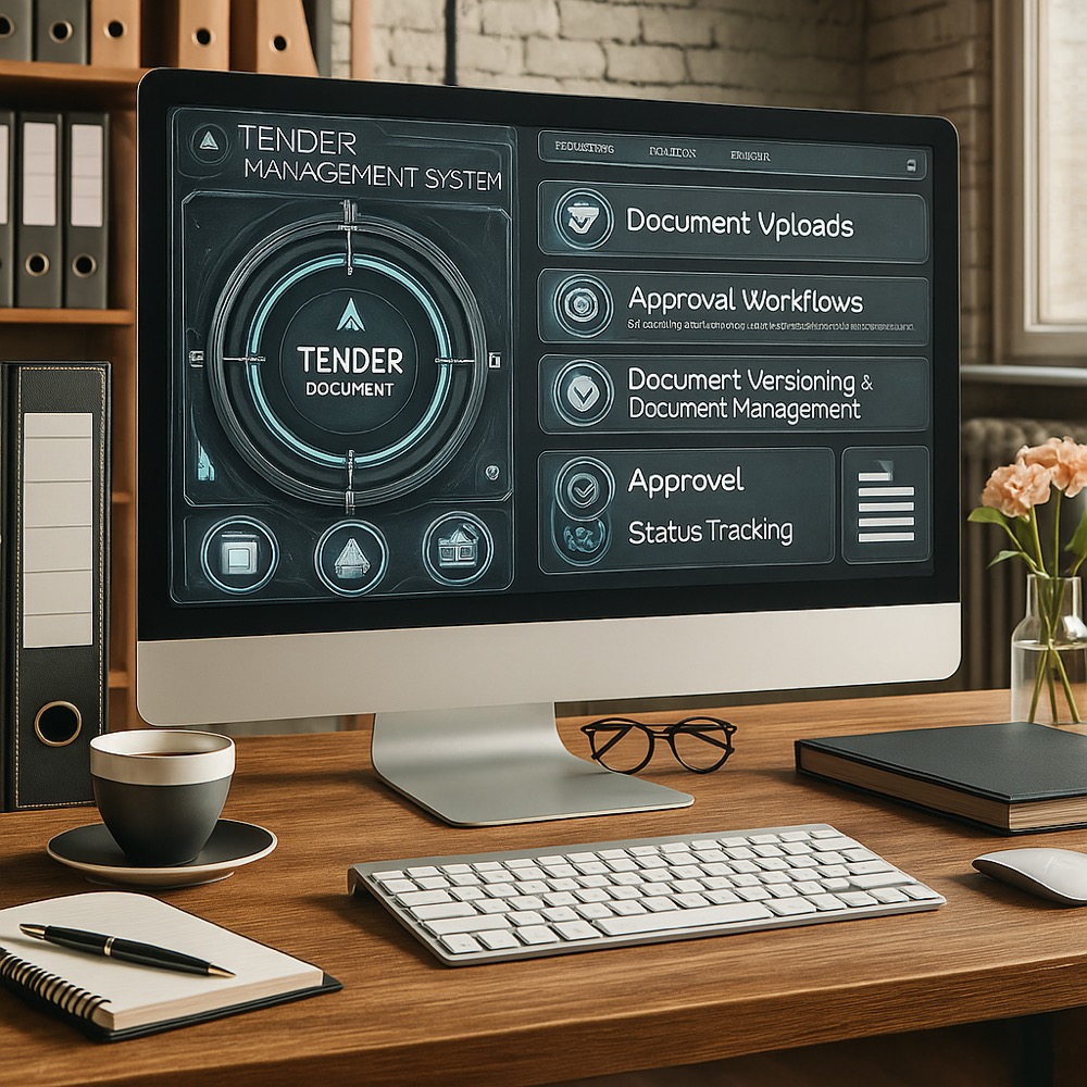 Tender management application with automated document retrieval and sharing
