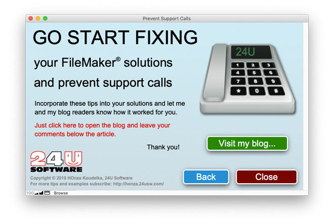 Prevent Support Calls [updated July 29, 2010] - Preview Image